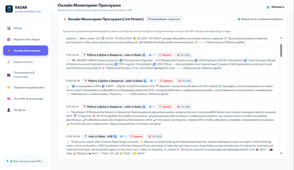 Онлайн Мониторинг Прослушки